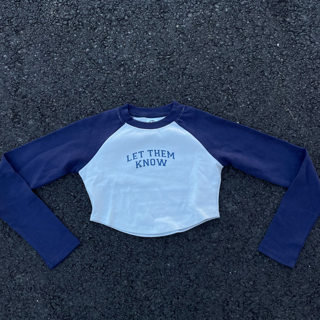 long sleeve raglan crop top